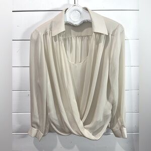 💛 LUISA SPAGNOLI - Draped Silk Blouse - Size not specified M